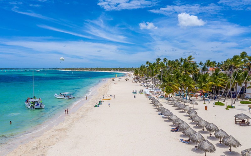 Visual da praia Bávaro em Punta Cana